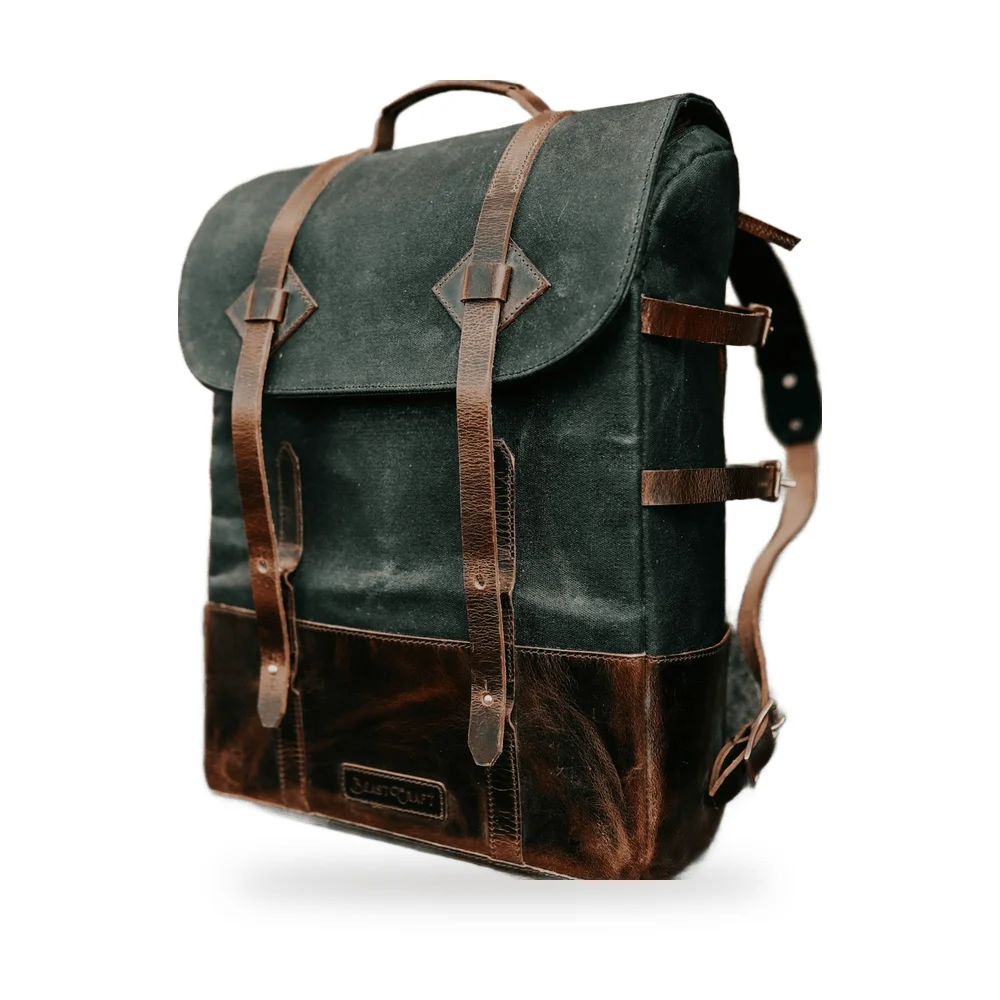Mochila de Lona e Couro 20 L